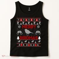 Bird Watching Christmas Birding Merry Birdmas Ugly Sweater Tank Top thumb 2