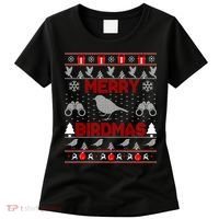 Bird Watching Christmas Birding Merry Birdmas Ugly Sweater Women's T-Shirt thumb 0