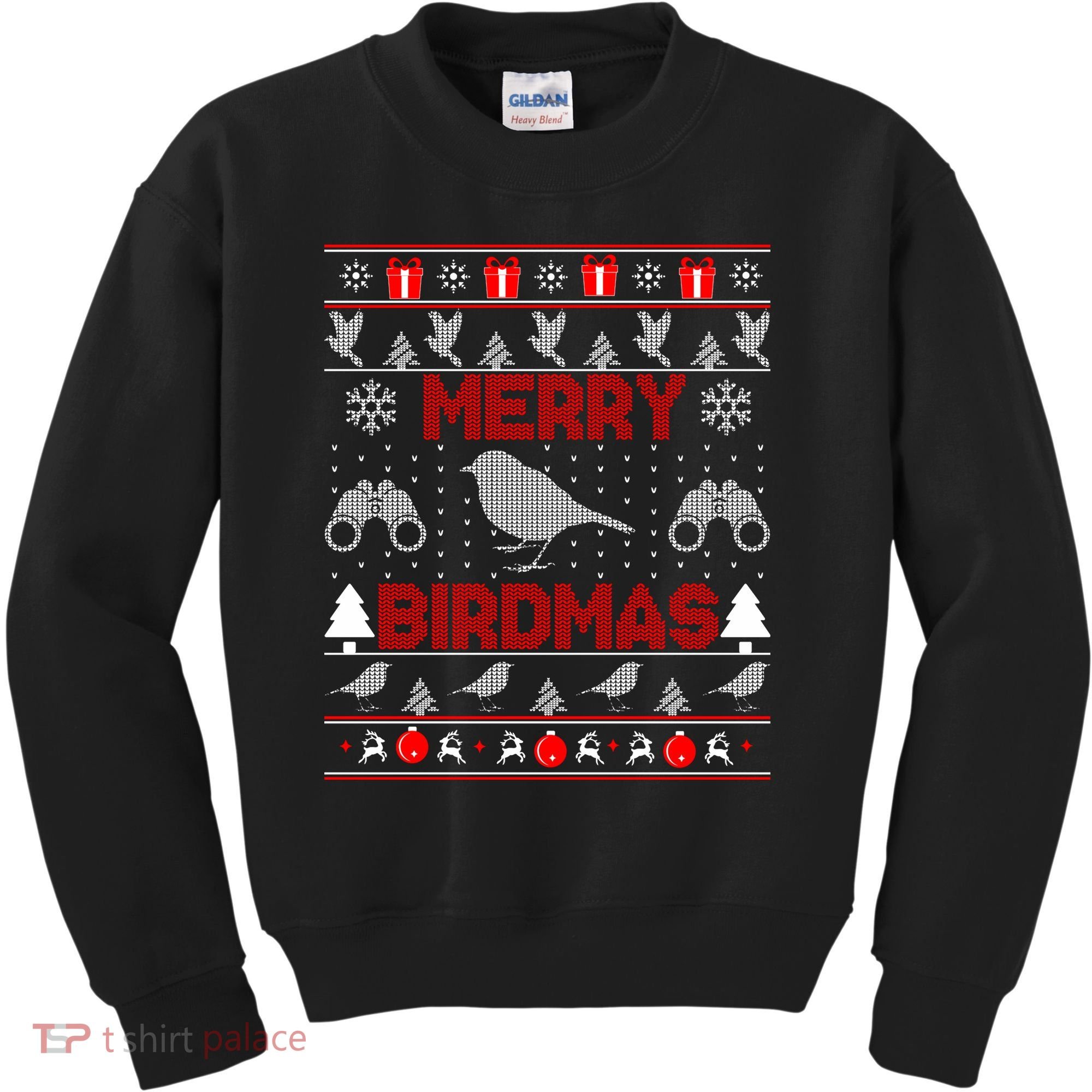 Bird Watching Christmas Birding Merry Birdmas Ugly Sweater Kids Sweatshirt