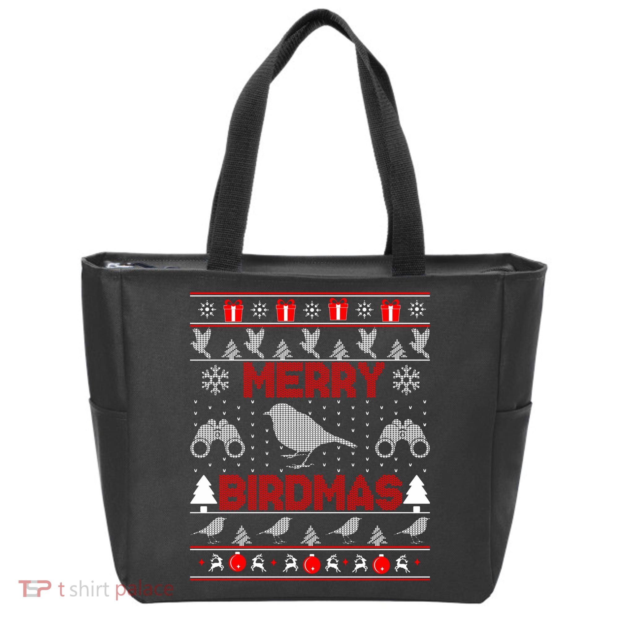 Bird Watching Christmas Birding Merry Birdmas Ugly Sweater Tote Bag