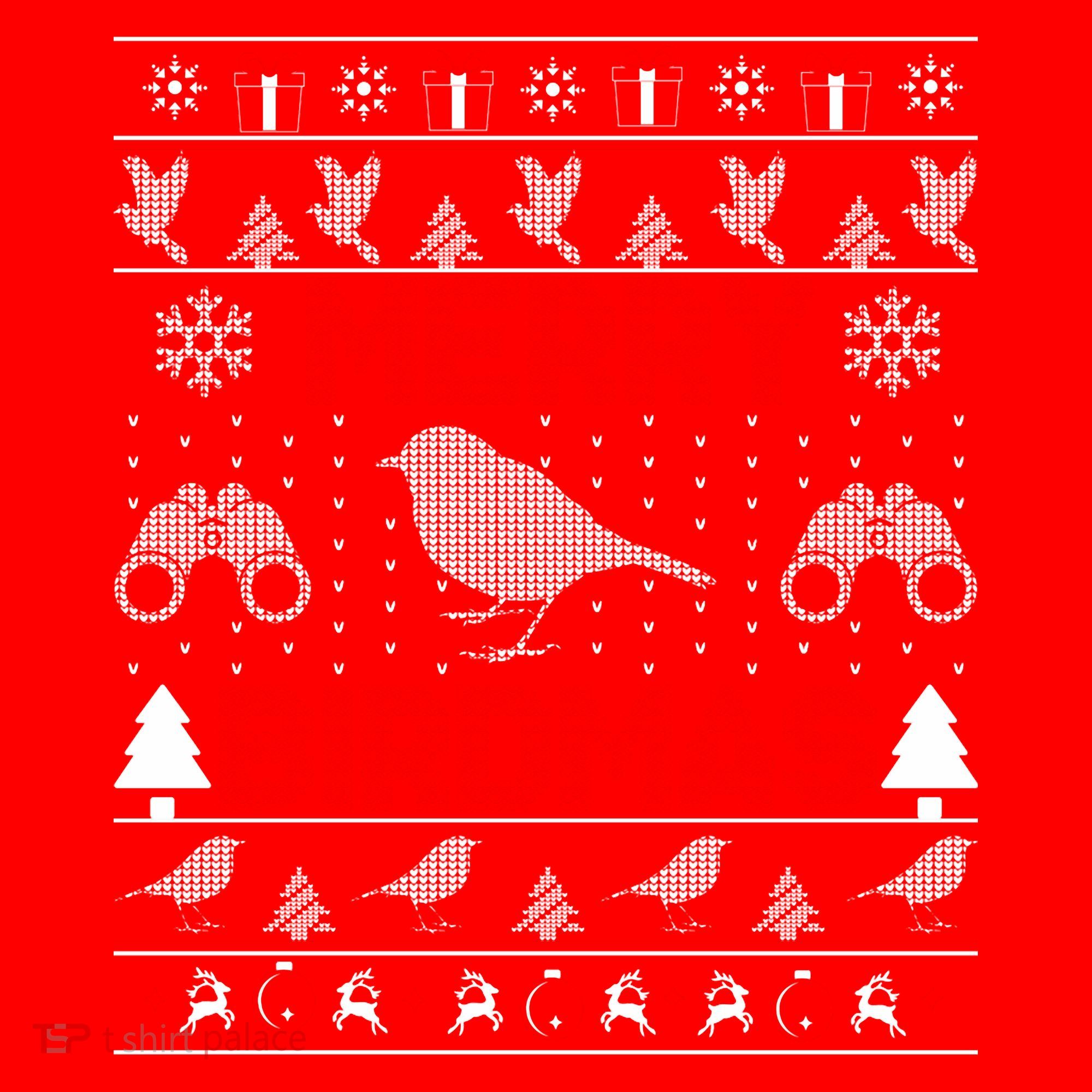 Bird Watching Christmas Birding Merry Birdmas Ugly Sweater Santa Hat