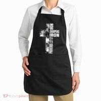 Black White Cross Iron Sharpens Iron Verse Christian Couples Apron thumb 2