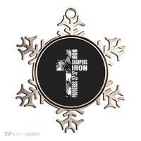 Black White Cross Iron Sharpens Iron Verse Christian Couples Ornament thumb 0
