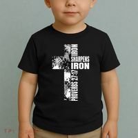 Black White Cross Iron Sharpens Iron Verse Christian Couples Toddler T-Shirt thumb 2