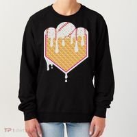 Baseball Waffle Cone Home Plate With Ice Cream Drip Women's Sweatshirt thumb 0