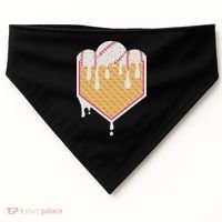 Baseball Waffle Cone Home Plate With Ice Cream Drip USA-Made Doggie Bandana thumb 0