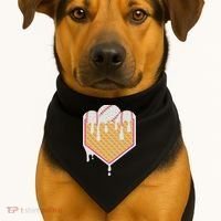 Baseball Waffle Cone Home Plate With Ice Cream Drip USA-Made Doggie Bandana thumb 1