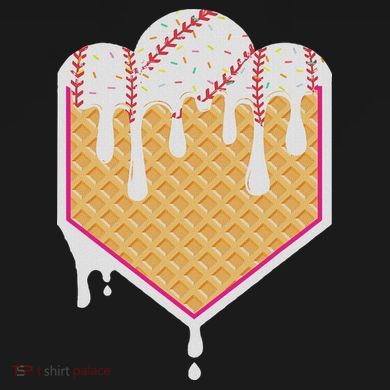Baseball Waffle Cone Home Plate With Ice Cream Drip Flexfit Unipanel Trucker Cap