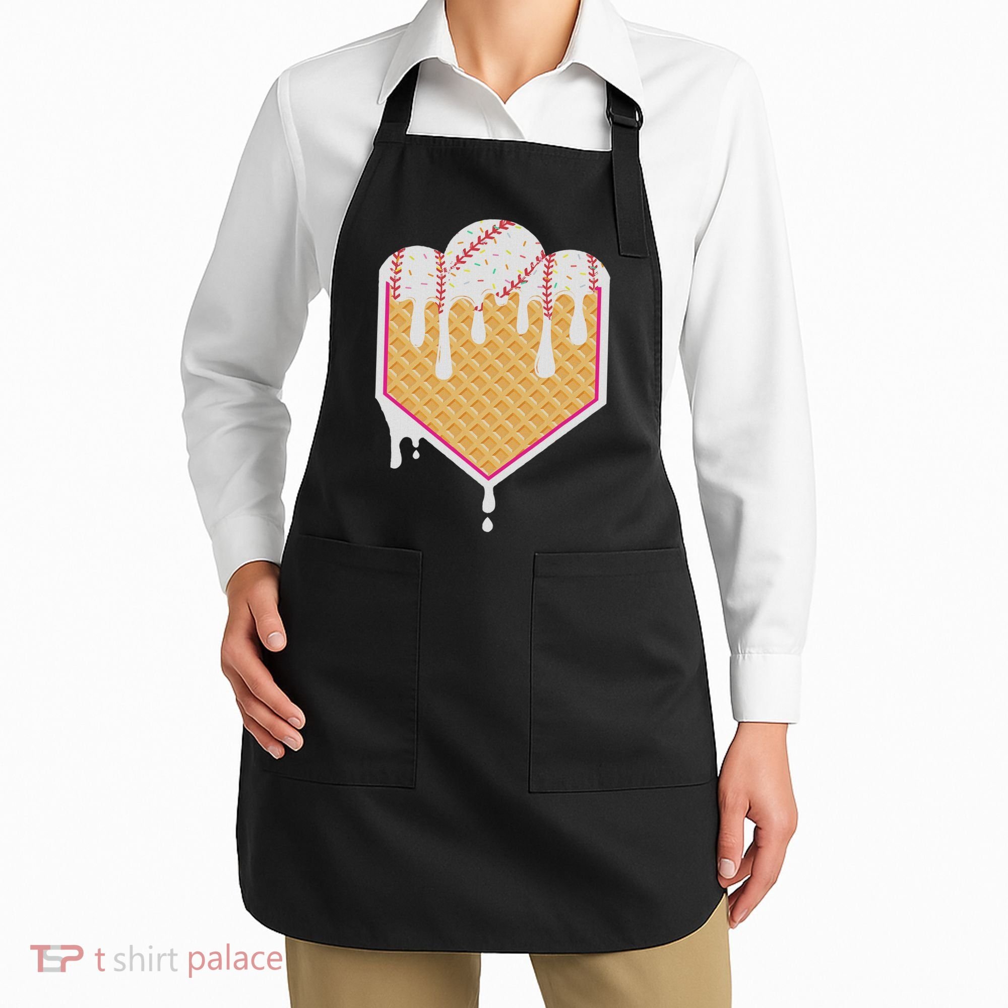 Baseball Waffle Cone Home Plate With Ice Cream Drip Apron