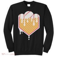 Baseball Waffle Cone Home Plate With Ice Cream Drip Sweatshirt thumb 0