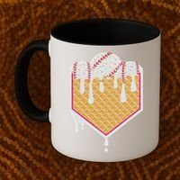 Baseball Waffle Cone Home Plate With Ice Cream Drip Coffee Mug thumb 2