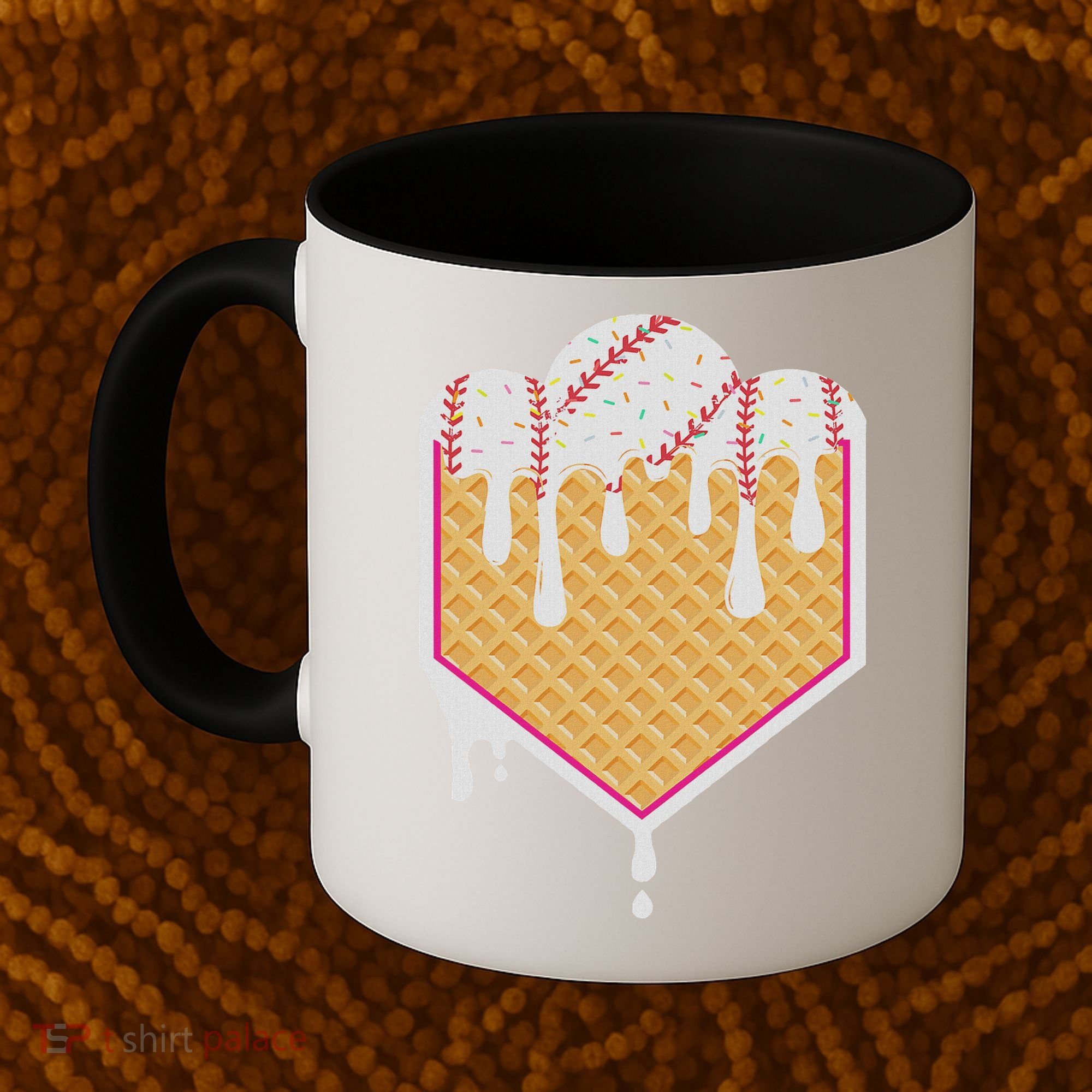 Baseball Waffle Cone Home Plate With Ice Cream Drip Coffee Mug