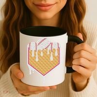 Baseball Waffle Cone Home Plate With Ice Cream Drip Coffee Mug thumb 3