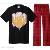 Baseball Waffle Cone Home Plate With Ice Cream Drip Pajama Set thumb 0