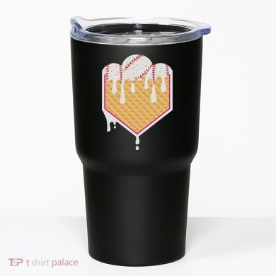Baseball Waffle Cone Home Plate With Ice Cream Drip Tumbler