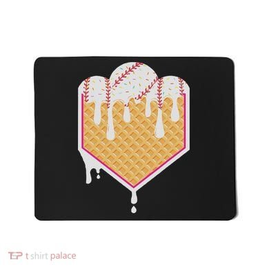 Baseball Waffle Cone Home Plate With Ice Cream Drip Mousepad