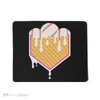 Baseball Waffle Cone Home Plate With Ice Cream Drip Mousepad thumb 0