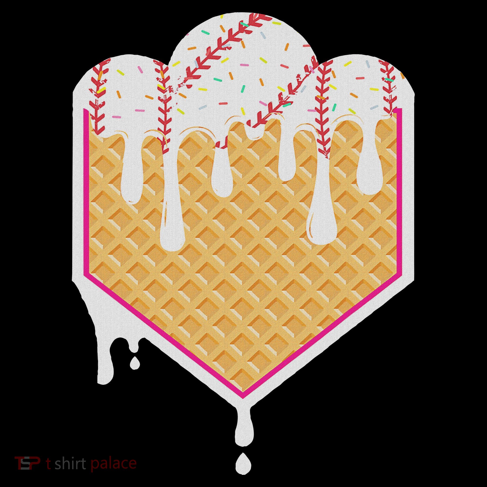 Baseball Waffle Cone Home Plate With Ice Cream Drip Ornament