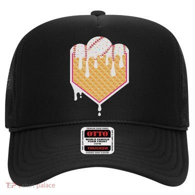 Baseball Waffle Cone Home Plate With Ice Cream Drip Hat