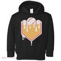 Baseball Waffle Cone Home Plate With Ice Cream Drip Toddler Hoodie thumb 0
