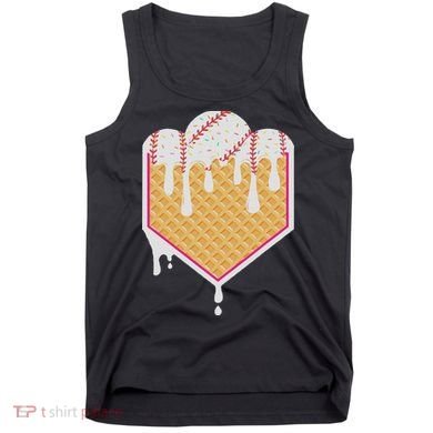 Baseball Waffle Cone Home Plate With Ice Cream Drip Tank Top