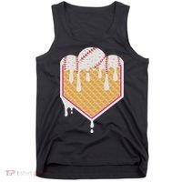 Baseball Waffle Cone Home Plate With Ice Cream Drip Tank Top thumb 0
