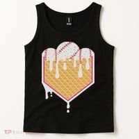 Baseball Waffle Cone Home Plate With Ice Cream Drip Tank Top thumb 2