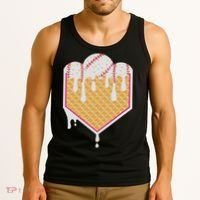 Baseball Waffle Cone Home Plate With Ice Cream Drip Tank Top thumb 3