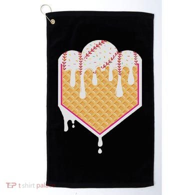 Baseball Waffle Cone Home Plate With Ice Cream Drip Golf Towel