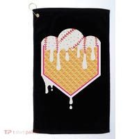 Baseball Waffle Cone Home Plate With Ice Cream Drip Golf Towel thumb 0