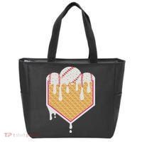 Baseball Waffle Cone Home Plate With Ice Cream Drip Tote Bag thumb 0