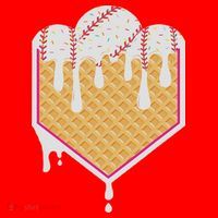 Baseball Waffle Cone Home Plate With Ice Cream Drip Santa Hat thumb 1