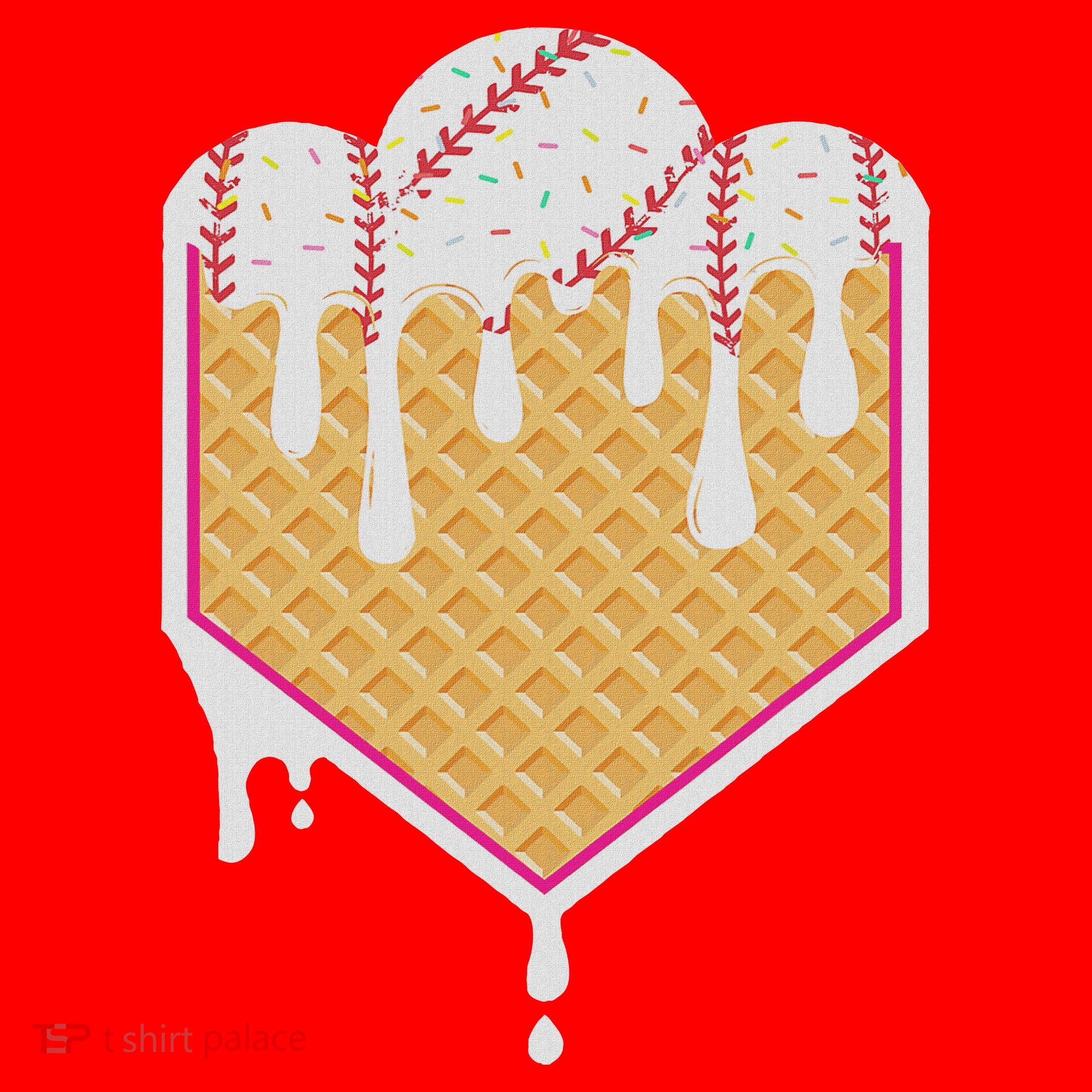 Baseball Waffle Cone Home Plate With Ice Cream Drip Santa Hat