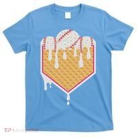 Baseball Waffle Cone Home Plate With Ice Cream Drip T-Shirt thumb 0