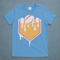 Baseball Waffle Cone Home Plate With Ice Cream Drip T-Shirt thumb 4