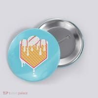 Baseball Waffle Cone Home Plate With Ice Cream Drip Button thumb 0