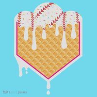 Baseball Waffle Cone Home Plate With Ice Cream Drip Button thumb 1