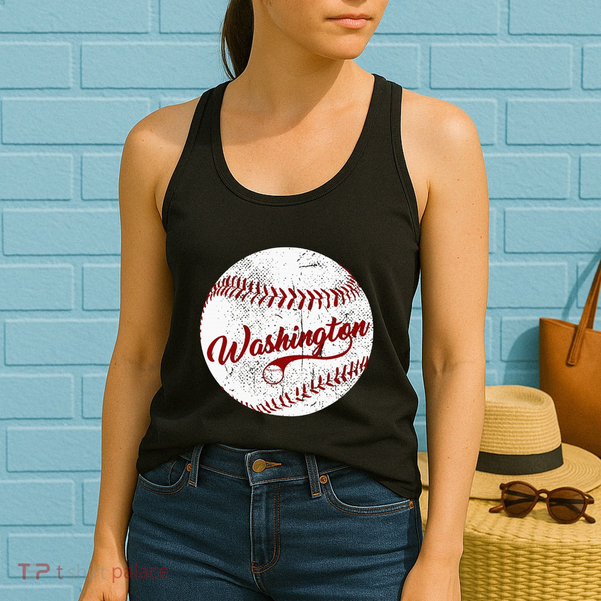 Baseball Washington Dc Team Love Baseball National Pastime Women's Tank Top