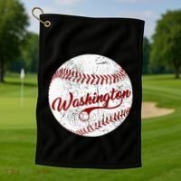 Baseball Washington Dc Team Love Baseball National Pastime Golf Towel thumb 1