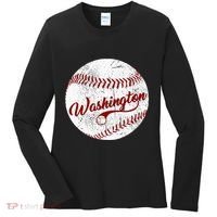 Baseball Washington Dc Team Love Baseball National Pastime Women's Long Sleeve Shirt thumb 0