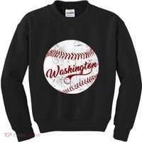 Baseball Washington Dc Team Love Baseball National Pastime Kids Sweatshirt thumb 0