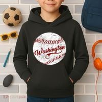 Baseball Washington Dc Team Love Baseball National Pastime Kids Hoodie thumb 2
