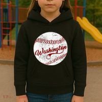 Baseball Washington Dc Team Love Baseball National Pastime Kids Hoodie thumb 3