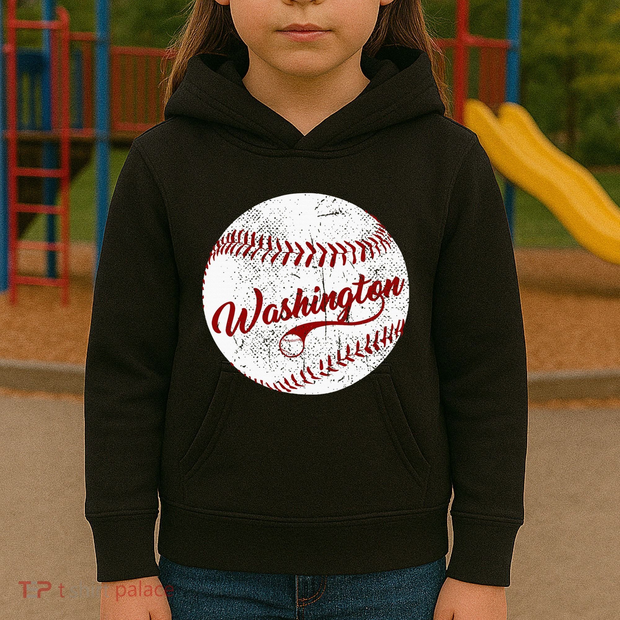 Baseball Washington Dc Team Love Baseball National Pastime Kids Hoodie