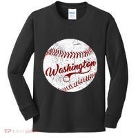Baseball Washington Dc Team Love Baseball National Pastime Kids Long Sleeve Shirt thumb 0