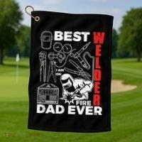 Best Welder Dad Ever Golf Towel thumb 1