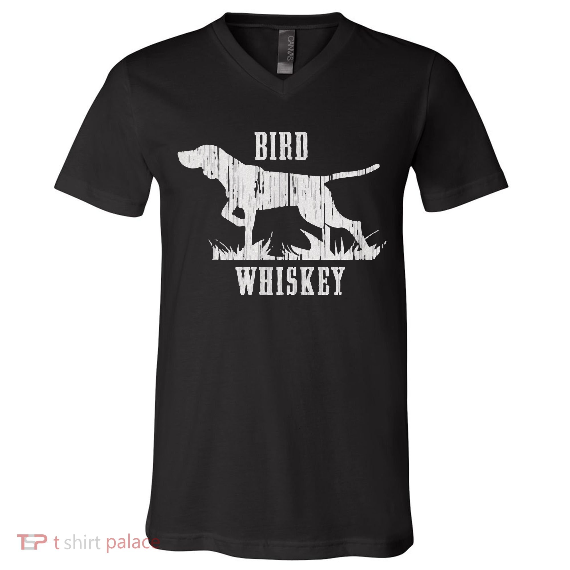 Bird Whiskey Dog V-Neck T-Shirt