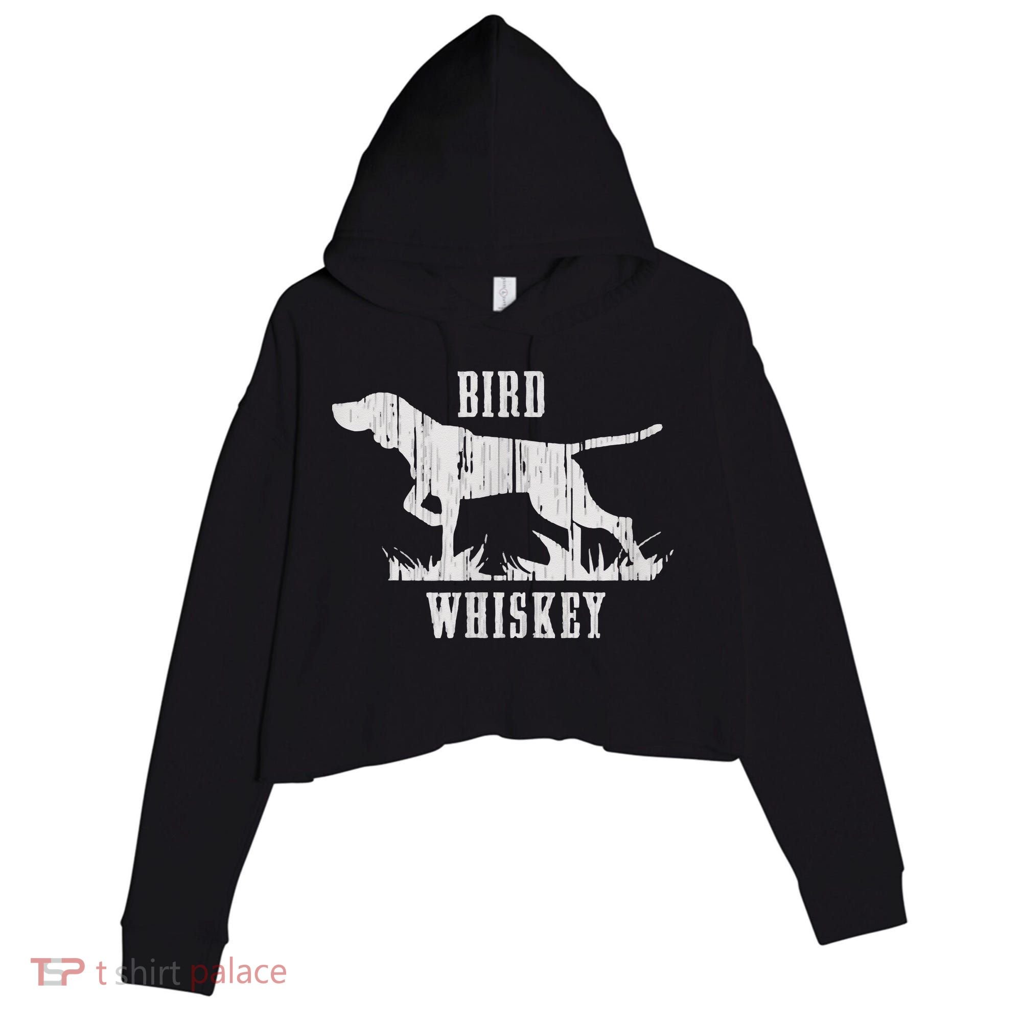 Bird Whiskey Dog Crop Fleece Hoodie