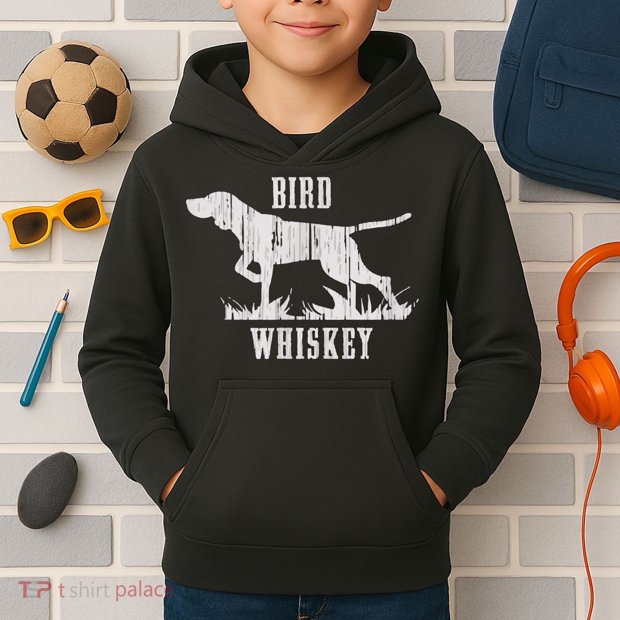 Bird Whiskey Dog Kids Hoodie