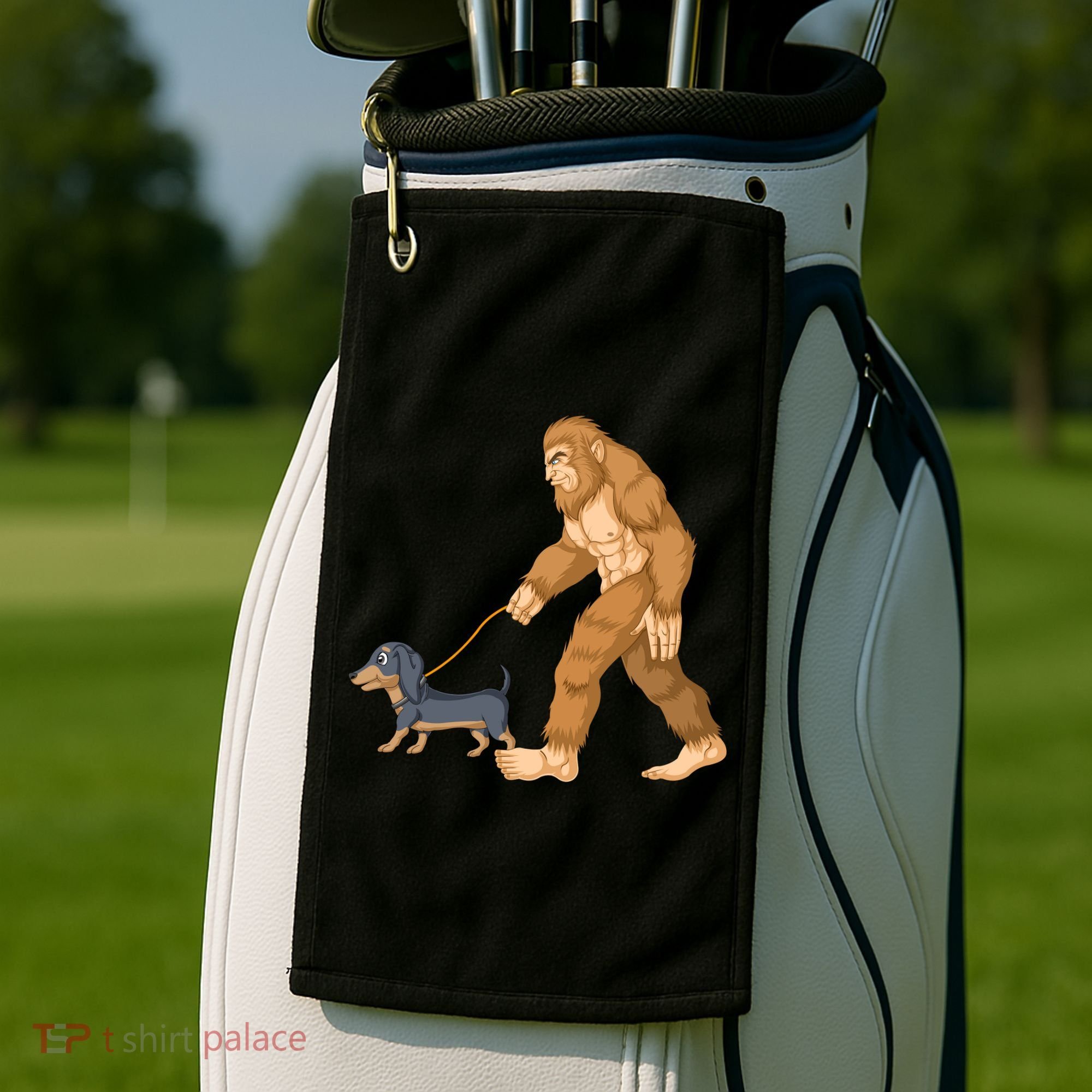 Bigfoot Walk Dachshund Golf Towel